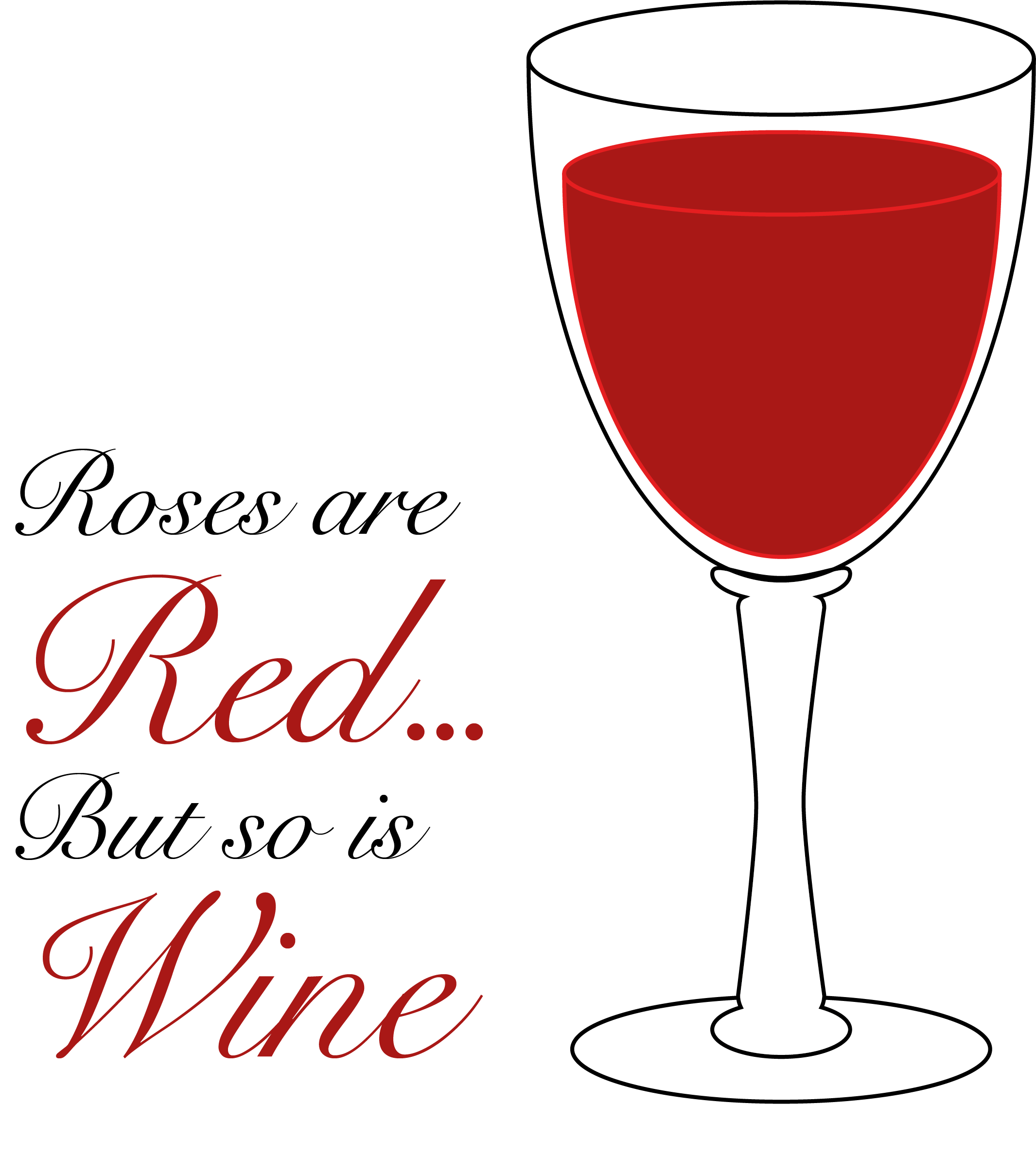 Roses Are Red...But So Is Wine Valentines Day Themed Stickers